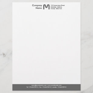 Monogramm-FarbSeitenende - Grau Briefbogen