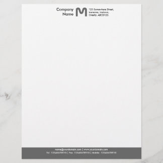 Monogramm-FarbSeitenende - Grau Briefbogen