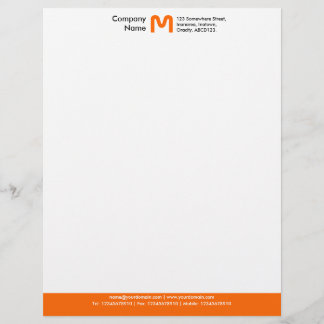 Monogramm-FarbSeitenende - Orange Briefbogen