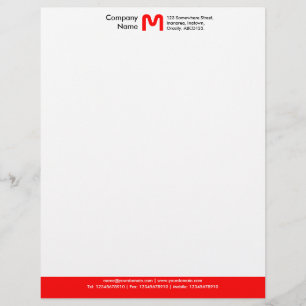 Monogramm-FarbSeitenende - Rot Briefkopf