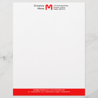 Monogramm-FarbSeitenende - Rot Briefkopf