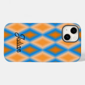 Monogramm Farbverlauf orange blaue Diamantformen Case-Mate iPhone Hülle (Rückseite (Horizontal))
