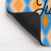 Monogramm Farbverlauf orange blaue Diamantformen Mousepad (Ecke)