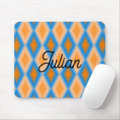 Monogramm Farbverlauf orange blaue Diamantformen Mousepad (Mit Mouse)