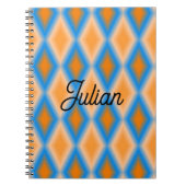 Monogramm Farbverlauf orange blaue Diamantformen Notizblock (Vorderseite)