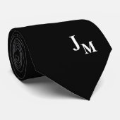 Monogramm Faux-Seide | Einfarbige Herren- Krawatte (Gerollt)