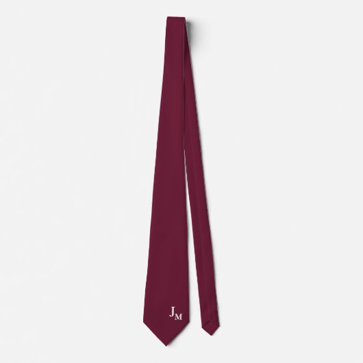 Monogramm Faux-Seide | Einfarbige Herren- Krawatte (Vorderseite)