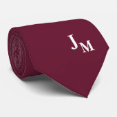 Monogramm Faux-Seide | Einfarbige Herren- Krawatte (Gerollt)