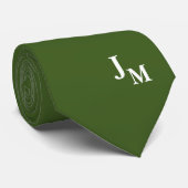 Monogramm Faux-Seide | Einfarbige Herren- Krawatte (Gerollt)