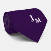 Monogramm Faux-Seide | Einfarbige Herren- Krawatte (Gerollt)