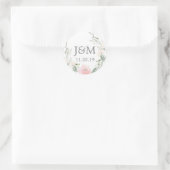 Monogramm Favor Aufkleber Pastellrosé (Tasche)