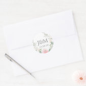 Monogramm Favor Aufkleber Pastellrosé (Umschlag)