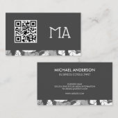 Monogramm | Feathers | QR-Code Visitenkarte (Vorne/Hinten)