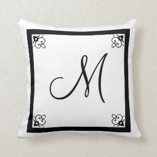 MONOGRAMM feste Schwarzweiss addieren instagram Kissen