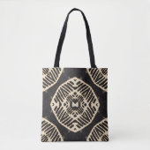 Monogramm fett geometrisches Muster boho Tasche (Vorderseite)