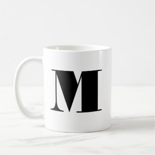 Monogramm fett moderne minimalistische Schwarz-Wei Kaffeetasse