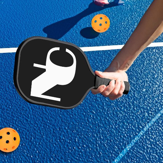 Monogramm Fett Überlappende Initialen Schwarz und Pickleball Schläger