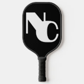Monogramm Fett Überlappende Initialen Schwarz und Pickleball Schläger (Vorderseite)