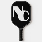 Monogramm Fett Überlappende Initialen Schwarz und Pickleball Schläger (Rückseite)