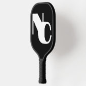 Monogramm Fett Überlappende Initialen Schwarz und Pickleball Schläger (Links)