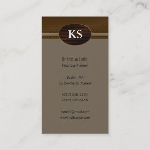 Monogramm-Finanzplaner - Visitenkarte