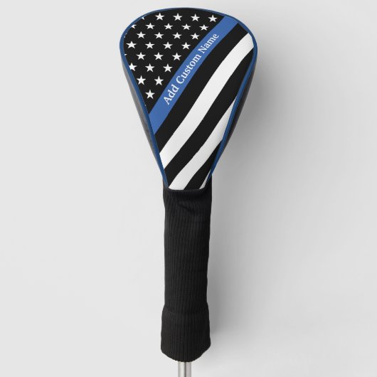 Monogramm-Flag der dünnen blauen Linie Golf Headcover (Vorderseite)