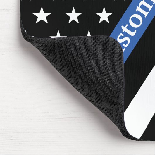 Monogramm-Flag der dünnen blauen Linie Mousepad (Ecke)