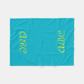 Monogramm-Flanelldecke Blau mit Gold Fleecedecke (Vorderseite (Horizontal))