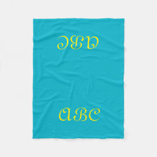 Monogramm-Flanelldecke Blau mit Gold Fleecedecke