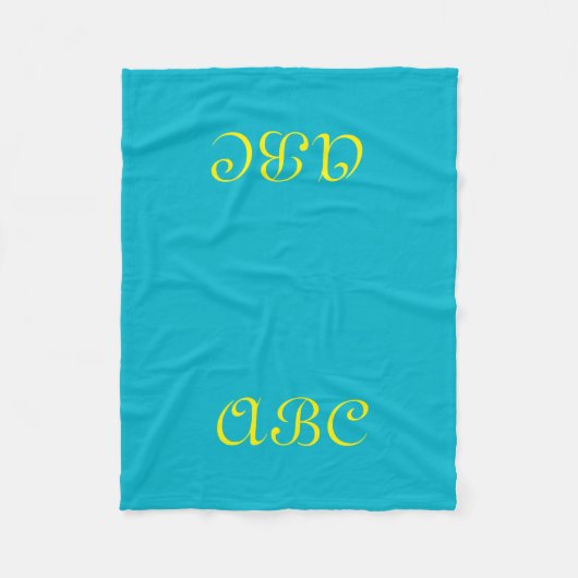 Monogramm-Flanelldecke Blau mit Gold Fleecedecke (Vorderseite)