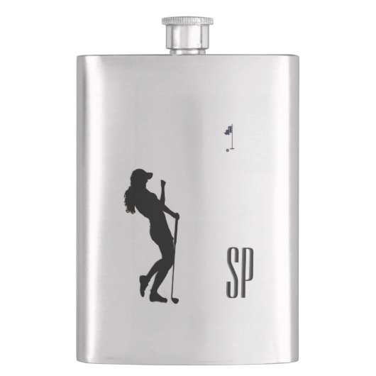 Monogramm-Flasche für das Golfdesign Flachmann (Vorderseite)