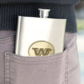 Monogramm-Flasche für den Gold Round-Western Flachmann (Beispiel)