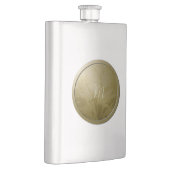 Monogramm-Flasche mit goldenen Blume Flachmann (Rechts)