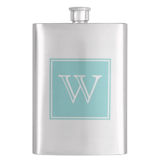 Monogramm-Flasche mit Türkischem Quadrat Flachmann (Vorderseite)