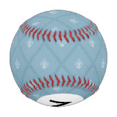 Monogramm Fleur-de-lis-Muster Baseball (Rückseite)