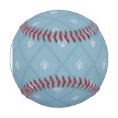 Monogramm Fleur-de-lis-Muster Baseball (Vorderseite)
