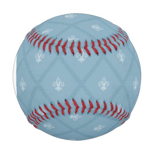 Monogramm Fleur-de-lis-Muster Baseball (Vorderseite)