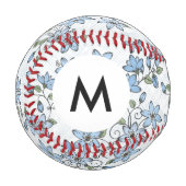 Monogramm Floral 2 3 Baseball (Vorderseite Links)
