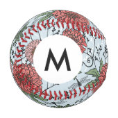 Monogramm Floral 3 Baseball (Vorderseite Links)