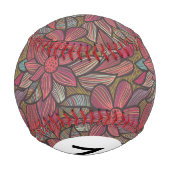 Monogramm Floral 4 2 Baseball (Rückseite)