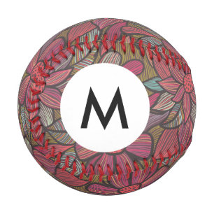 Monogramm Floral 4 2 Baseball