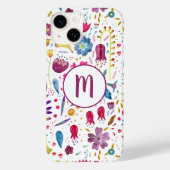Monogramm Floral Case-Mate iPhone Hülle (Rückseite)
