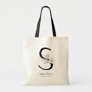 Monogramm Floral Custom Totbeutel - Single Letter Tragetasche