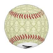 Monogramm-Floral-Damask-Tapete Baseball (Rückseite)
