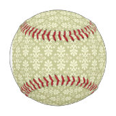 Monogramm-Floral-Damask-Tapete Baseball (Vorderseite)