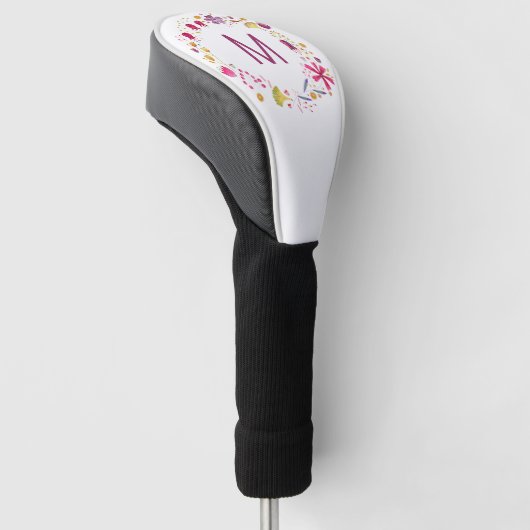 Monogramm Floral Golf Headcover (angewinkelt)