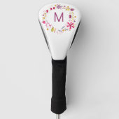Monogramm Floral Golf Headcover (Vorderseite)