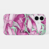 Monogramm Floral iPhone 16 Hülle (Rückseite (Horizontal))
