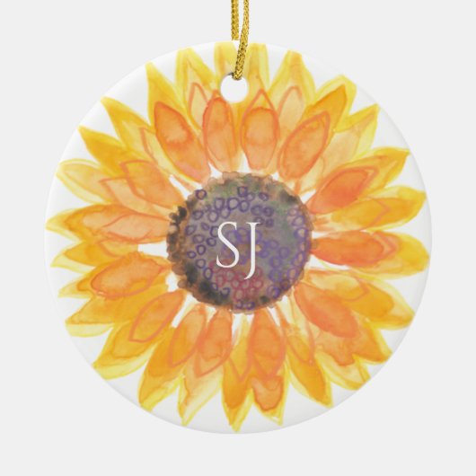 Monogramm Floral Keramik Ornament (Vorne)