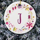 Monogramm Floral Keramik Ornament